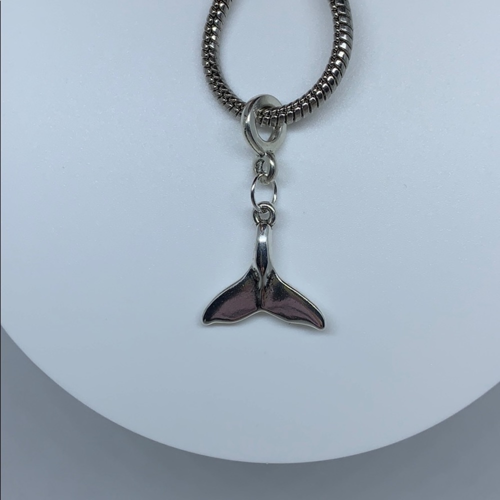 Dolphins whale tail European charm pendant